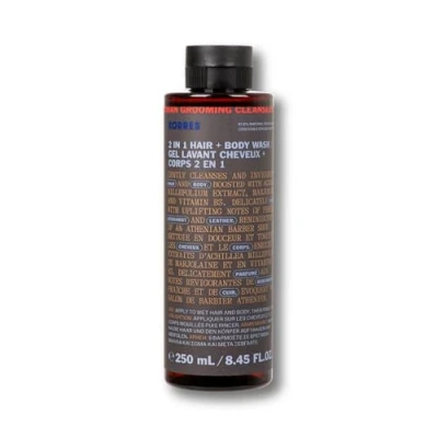 Abbildung von KORRES ATHENIAN GROOMING 2 in 1 Shampoo und Duschgel für Männer, feuchtigkeitsspendend entwirrend, mit belebenden Noten von frischer Bergamotte Leder, silikon parabenfrei, 250 ml
