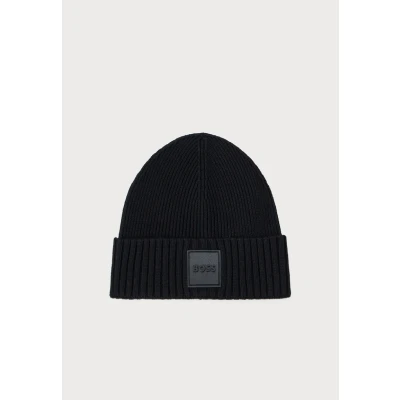 Abbildung von BOSS Beanie »Flavio«, aus Rippenstrick