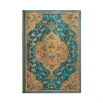 Abbildung von Paperblanks 13 Monatskalender 2025, Chroniken in Türkis, Midi, Horizontal, Elastikband Verschluss