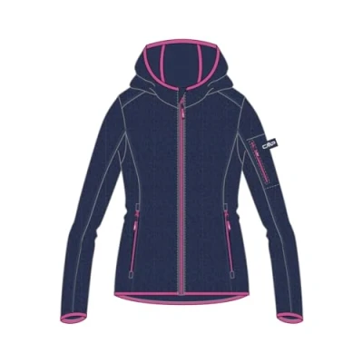 Abbildung von CMP Unisex Kinder Strickjacke mit Fester Kapuze, Blau/Fuchsia, 98