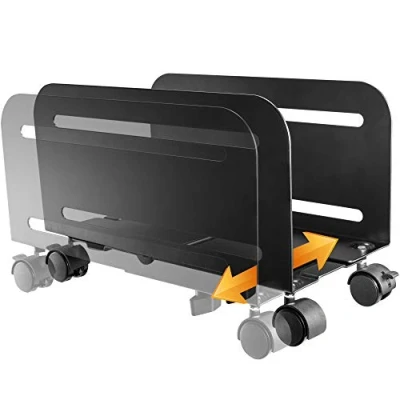 Abbildung von RICOO PC Computer Halterung mit Rollen Rechner Boden Ständer Computerhalterung RH 04 CPU Rechnerhalterung Server Rack Rollbar Gehäuse Wagen unter &amp; neben Schreibtisch