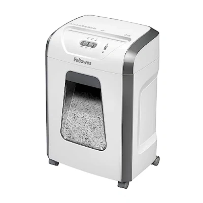 Abbildung von Fellowes Aktenvernichter für das Büro zu Hause 15 Blatt Querschnitt den Schreibtisch Powershred 15C Home Shredder mit 19L Auszugsbehälter Hochsicherheitsstufe P4 Weiß