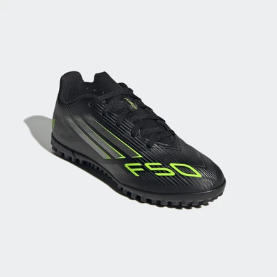 Abbildung von adidas Performance F50 CLUB Unisex RasenFußballschuhe Core black/ironcoloured/lucid lemon für Kinder, Größe: 35, black/iron/coloured/lucid