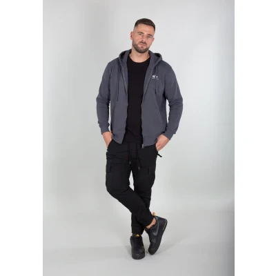 Abbildung von Alpha Industries Basic Hoody SL Sweatjacke Grey black, Herren, Größe: Small, black