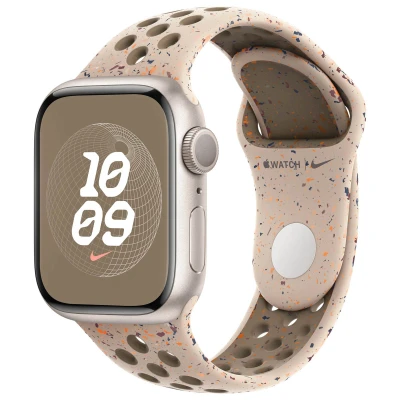 Abbildung von Apple Watch Armband Original Silikon und TPU (weich) Beige Geeignet für Series 1 9 / SE