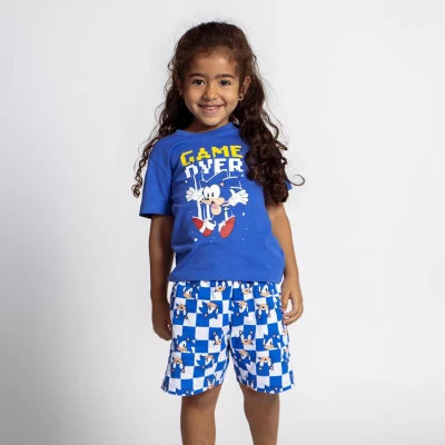 Abbildung von CERDÁ LIFE&#039;S LITTLE MOMENTS Sonic Pyjama Shorts Blau Größe 10 Jahre Schlafanzug für Jungen Hergestellt aus 100% Baumwolle 145gsm Druck Original Produkt entworfen in Spanien