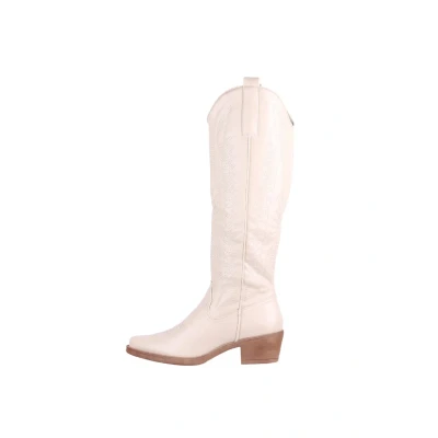Abbildung von Elara Damen Stiefel Cowboy Boots Chunkyrayan F1225 Beige 38