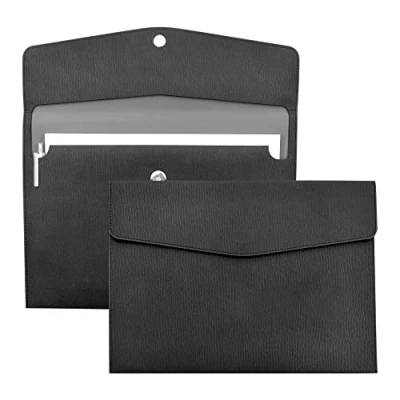 Abbildung von VANRA Aktenordner aus PU Leder, A4 Papier, Dokumentenmappe, Dokumenten Organizer, Leder Portfolio Ordnerhalter mit Magnetverschluss (schwarz)