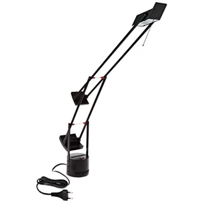 Abbildung von Artemide Original Tizio Micro Tischlampe. Hochwertige Tischleuchte aus Aluminium im klassischen Design. Made in Italy, A003100, Schwarz
