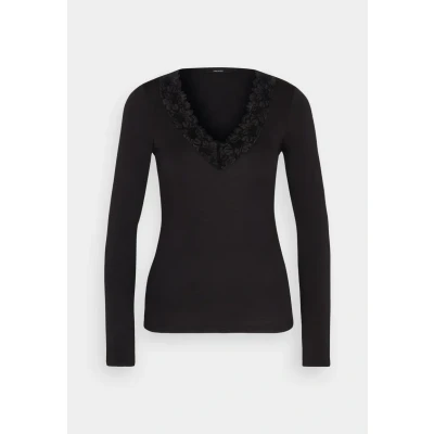 Abbildung von Vero Moda Vmrosa V NECK Langarmshirt, Damen, Größe: Medium, Black