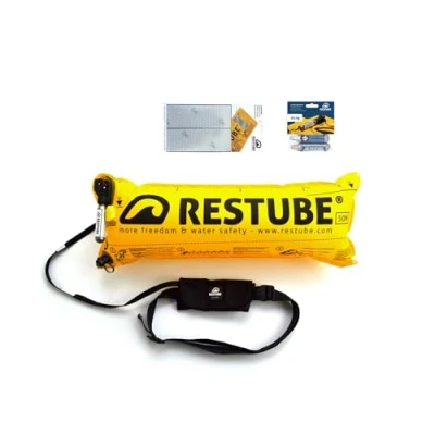 Abbildung von Restube Beach Schwimmboje Starterbundle Enthält eine aufblasbare Rettungsboje, 2 CO2 Ersatzpatronen und wasserfestes reflektierendes Band