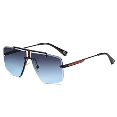 Abbildung von SHEEN KELLY Retro Quadratische Sonnenbrille für Männer Frauen Randlose Metall Mode Vintage