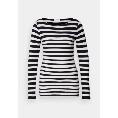 Abbildung von Marc O&#039;Polo LONG Sleeve BOAT NECK Striped Langarmshirt, Damen, Größe: Small, Black/white