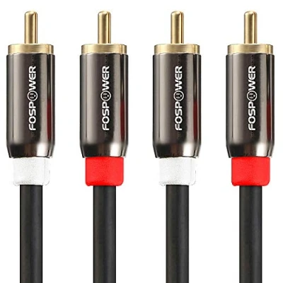 Abbildung von FosPower RCA Kabel (1,8m) Stereo Cinch Audio Klinkenkabel (2X Stecker auf/zu 2X Stecker) [Vergoldet] für Heimkino, HDTV, Hi Fi Anlagen, BluRay Player, Spielkonsole