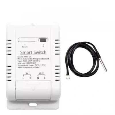 Abbildung von MHCOZY WiFi Temperaturregler Sensormodul, Tuya App Wireless Remote 16A Smart Switch mit Leistungsmesser,Arbeit Alexa Google
