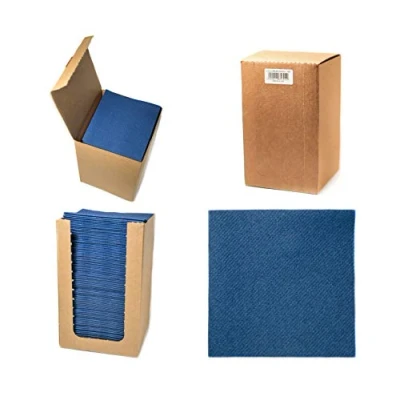 Abbildung von Alvotex CHIC Airlaid 100 Coctailservietten, 1/4 Falten Stoffähnlich, Hochwertige Einwegserviette, Dunkel Blau, 20x20 cm