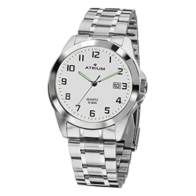 Abbildung von Atrium Herren Armbanduhr sehr deutlich silberfarben Leuchtzeiger Datum Quarz 10 Bar Stahlband A16 30
