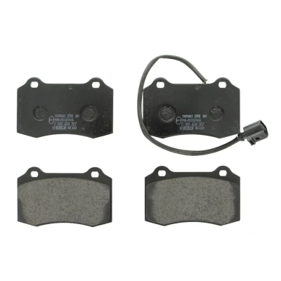 Abbildung von BOSCH 0 986 494 367 Bremsbelagsatz Low Metallic mit integriertem Verschleißsensor Anti Quietsch Blech VOLVO: V70 2, S60 I, SEAT: Leon I Hatchback