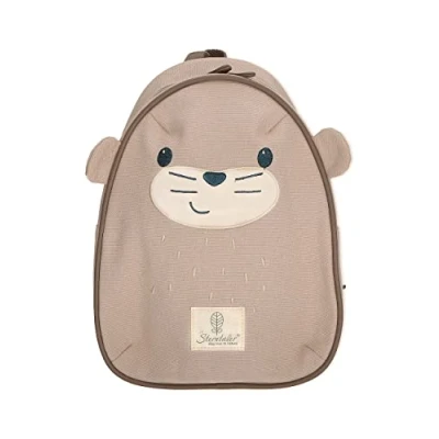 Abbildung von Sterntaler Kinder Unisex Kindergarten Rucksack Otter Otti beige aus fester Baumwolle 28,5 x 21 10 cm