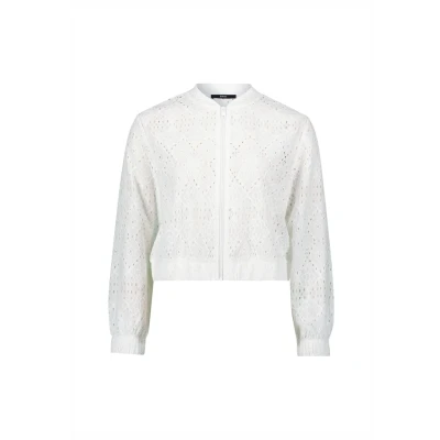 Abbildung von zero MIT Lochstickerei Bomberjacke, Damen, Größe: 42, Brilliant white
