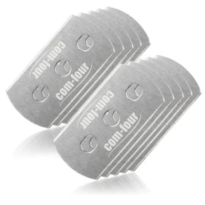 Abbildung von com four® 10x Ersatzklingen aus Edelstahl für Reinigungsschaber, Kochfeldschaber, Ceranfeldschaber, Schaberklingen zum Austauschen, geeignet Backöfen &amp; Herde (10 Stück Ersatzklingen)
