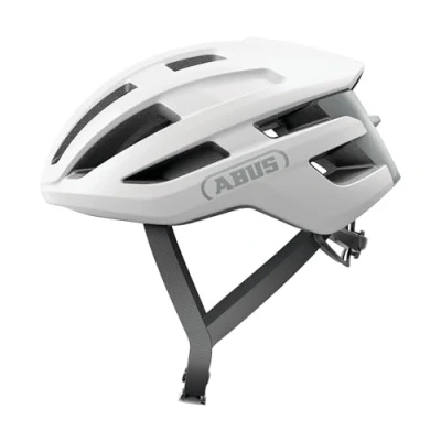 Abbildung von ABUS Rennradhelm PowerDome Leichter Fahrradhelm mit cleverem Belüftungssystem und aerodynamischem Profil Made in Italy für Damen Herren Weiß, Größe S