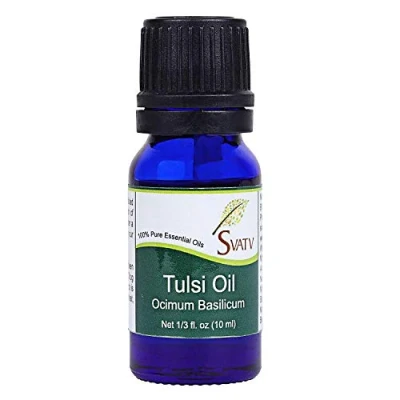 Abbildung von SVATV TULSI Ätherisches Öl Aromatherapie in therapeutischer Qualität Duftöl für Diffusor Yoga Massage &amp; DIY Körperpflege 10 ml Basilikum