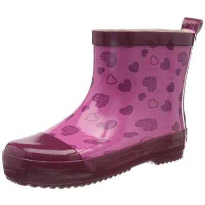 Abbildung von Playshoes Jungen Mädchen Gummistiefel Halbschaft Regenstiefel, Herzchen, 18 EU