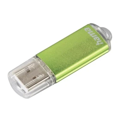 Abbildung von Hama 64GB USB Stick 2.0 Datenstick (15 MB/s Datentransfer, mit Öse zur Befestigung am Schlüsselring, Speicherstick, Memory Verschlusskappe, geeignet für Windows/MacBook) grün