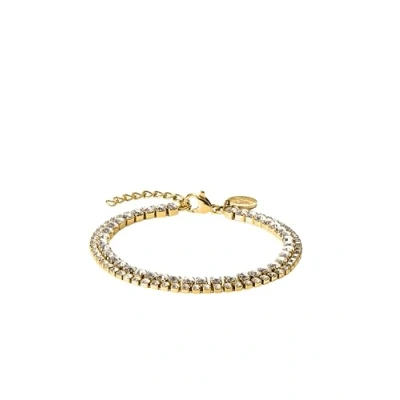 Abbildung von Purelei® Zirkonia Armband Damen Edelstahl 18K vergoldet/rosé/silber Mit weißen Schmucksteinen Festliches Armband, verstellbar 1619 cm wasserfest (Gold)