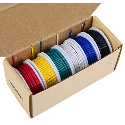 Abbildung von TUOFENG 18 AWG Solid Wire Kit 6 Spulen à Meter in verschiedenen Farben Gauge Jumperdraht Verbindungsdraht Set