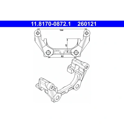 Abbildung von ATE 11.8170 0872.1 Bremssattelhalter RENAULT: LAGUNA 2 Grandtour