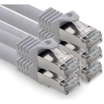 Abbildung von freiwerk 0,25m grau 5 Stück CAT.7 Netzwerkkabel Lan Ethernet Patch Kabel s FTP LSZH PIMF 10GB RJ45 Stecker Cat6a