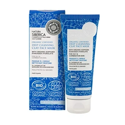 Abbildung von Natura Siberica Bio zertifizierte Tiefenreinigungs Ton, Gesichtsmaske für fettige und Mischhaut, 75 ml