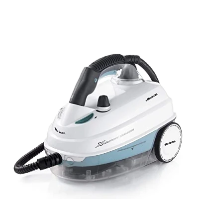Abbildung von Ariete 4146 XVapor Deluxe fahrbarer Dampfreiniger, 5 bar, integriertes Zubehör Staufach, Betriebsdauer bis zu 55 Minuten, 6 m langes Kabel, Weiß