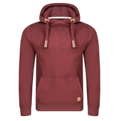 Abbildung von riverso Hoodie Herren Regular Fit RIVNiklas Kapuzenpullover Pullover Cross Over Kragen Rot 3XL (3XL, Port Red (BJD))