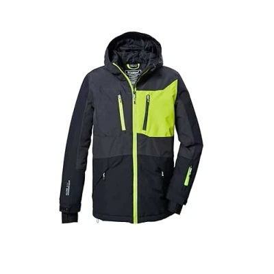 Abbildung von killtec Jungen Skijacke/Funktionsjacke mit Kapuze und Schneefang KSW 398 BYS SKI JCKT, anthrazit melange, 164, 42477 000