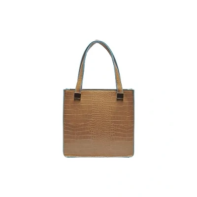 Abbildung von ONLY Damen Onlpetra Croco Pu Tote Bag Schultertasche, Cognac, Einheitsgröße EU