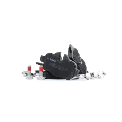 Abbildung von BOSCH 0 986 494 645 Bremsbelagsatz Low Metallic mit Montageanleitung, Anti Quietsch Blech, Schrauben MINI: Hatchback, Convertible, Clubman