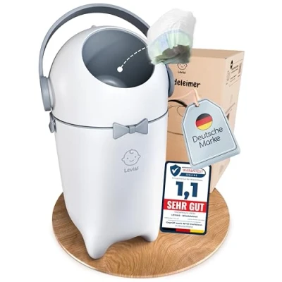 Abbildung von Levias® Windeleimer Baby Mülleimer Geruchsdicht Windelmülleimer Geruchsdichter Wickeleimer ohne teure Nachfüllkassetten 10L Volumen