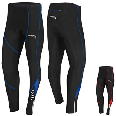 Abbildung von Brisk Bike Fahrradhose lang Herren gepolstert (Black/Blue, L)
