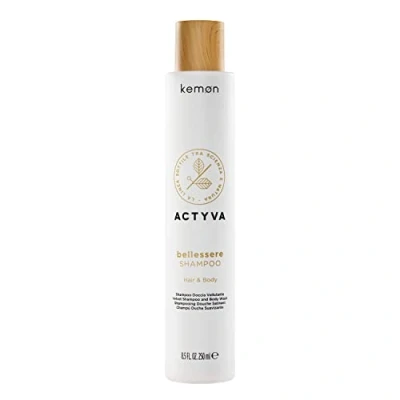 Abbildung von Kemon Actyva Bellessere Shampoo, Körper und Haardusche mit samtiger Wirkung Argan Leinen Ölen 250 ml