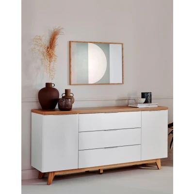 Abbildung von Jahnke Sideboard, Engineered Wood, Kerneiche/Weiss, One Size