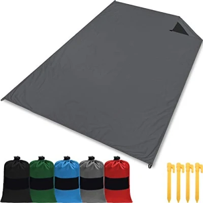 Abbildung von gipfelsport Picknickdecke Outdoor Picknick Decke I Stranddecke, wasserdicht, waschbar, sandfrei 200x140cm groß grau