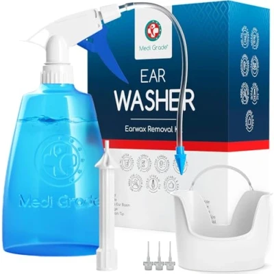 Abbildung von Medi Grade Ohr Reinigung Ohrenschmalz Entferner Sichere Pumpe zum Entfernen 300 ml Umweltfreundliches Ohrreinigungs Set Verbessert das Hören