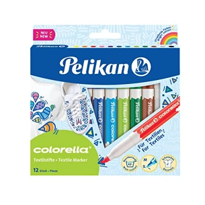 Abbildung von Pelikan 814584 Textilstift Colorella, 12 Stifte in Faltschachtel