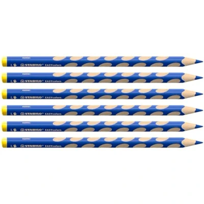 Abbildung von Ergonomischer Buntstift für Linkshänder STABILO EASYcolors 6er Pack ultramarinblau