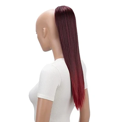 Abbildung von CAISHA 55cm Haarteil Nina mit Kordelverschluss Zopf Haarverlängerung Glatt Rot Mix PH523