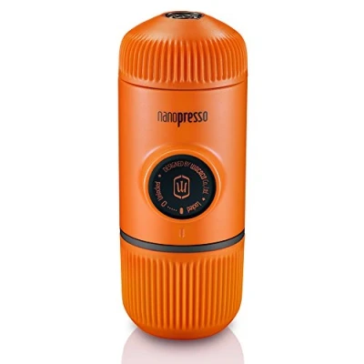 Abbildung von WACACO Nanopresso Tragbare Espressomaschine, Upgrade Version von Minipresso, 18 Bar Druck, Kleine Reisekaffeemaschine, Ohne Schutzhülle, Manuell Bedient, für Zelten und Wandern, Orange