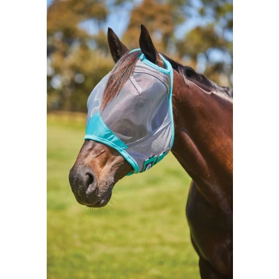 Abbildung von Weatherbeeta Fliegenmaske Comfitec Deluxe Fine Mesh Grau/TurquoiseVerkauft von Agradi